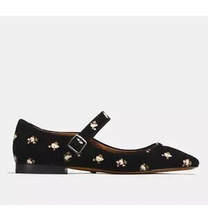 Coach Black Floral Flats